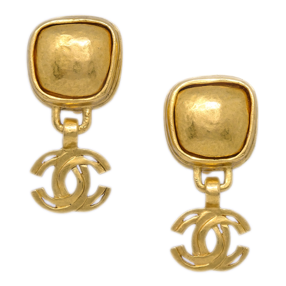Luxury Chanel Dangle Earrings Clip-On Gold 97A
