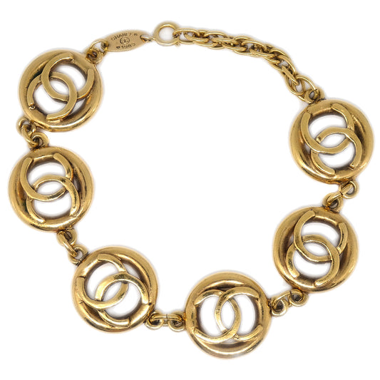 Luxury Chanel CC Bracelet Gold 1983