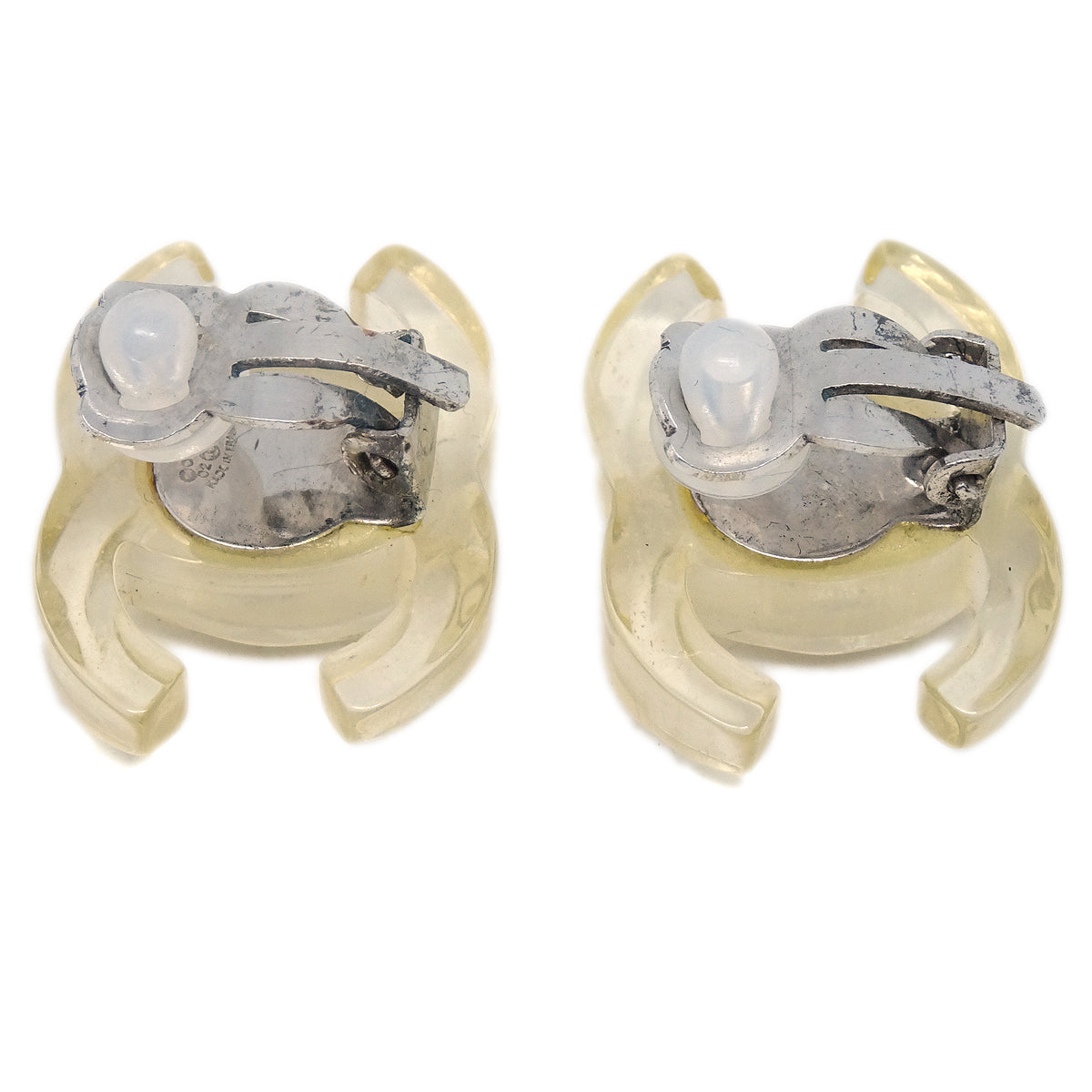 Luxury Chanel CC Earrings Clip-On Clear 02P