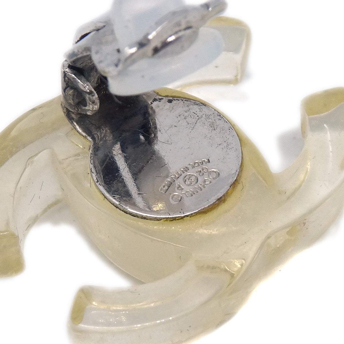 Luxury Chanel CC Earrings Clip-On Clear 02P