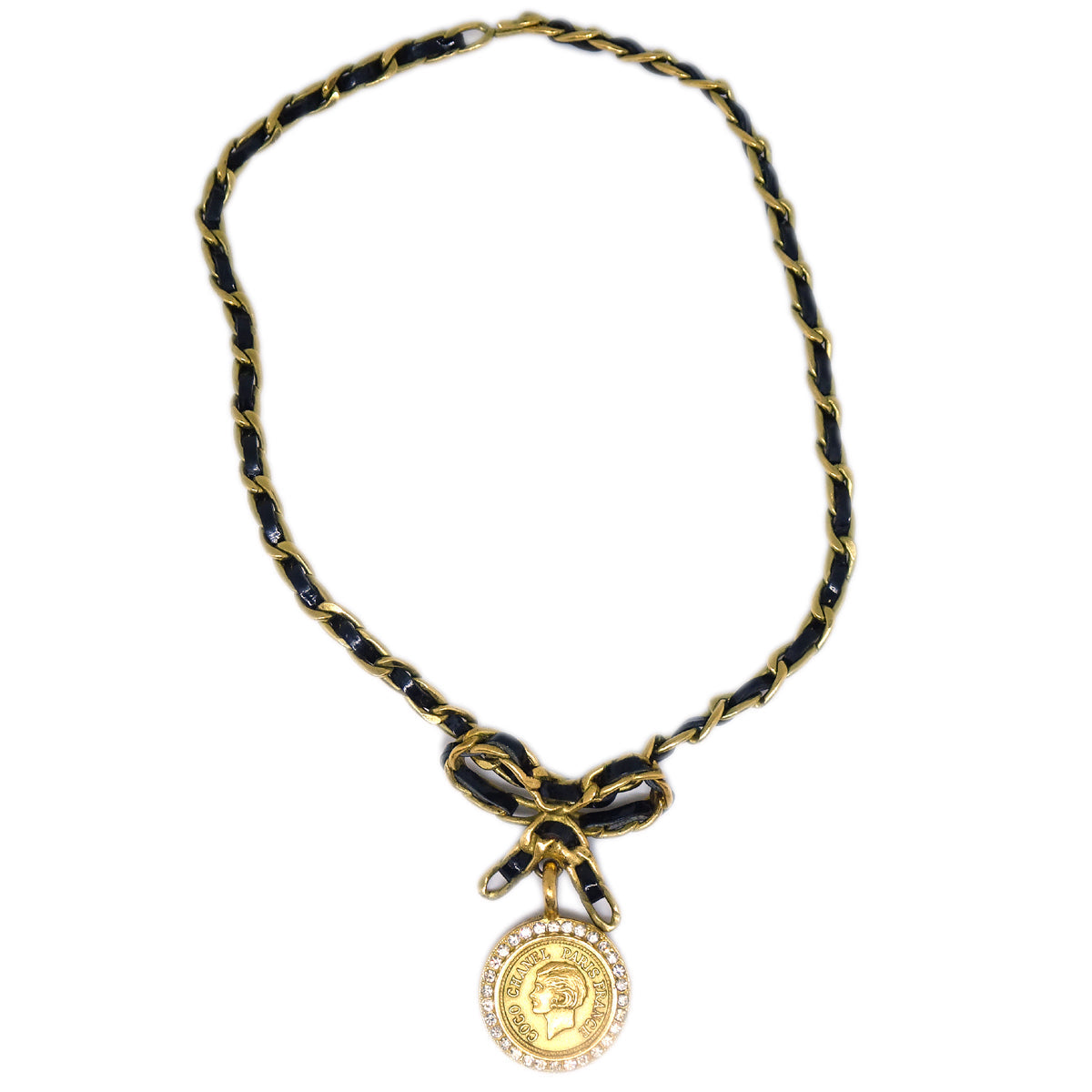 Luxury Chanel 1995 Crystal & Gold Medallion Choker