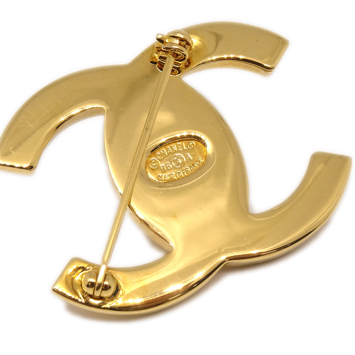Luxury Chanel CC Brooch Pin Gold 96A
