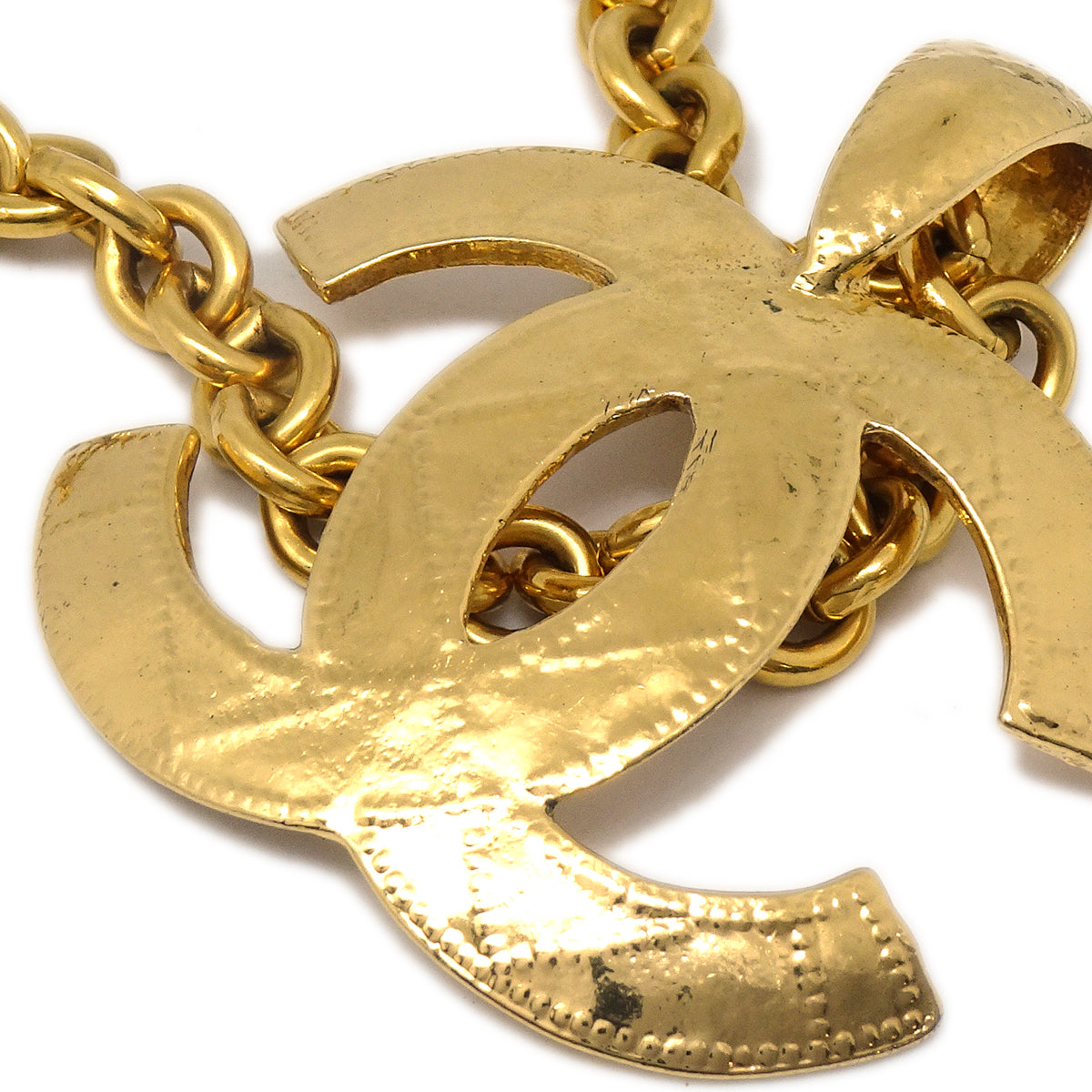 Luxury Chanel Quilted Charm Gold Chain Pendant Necklace Accessories 94A