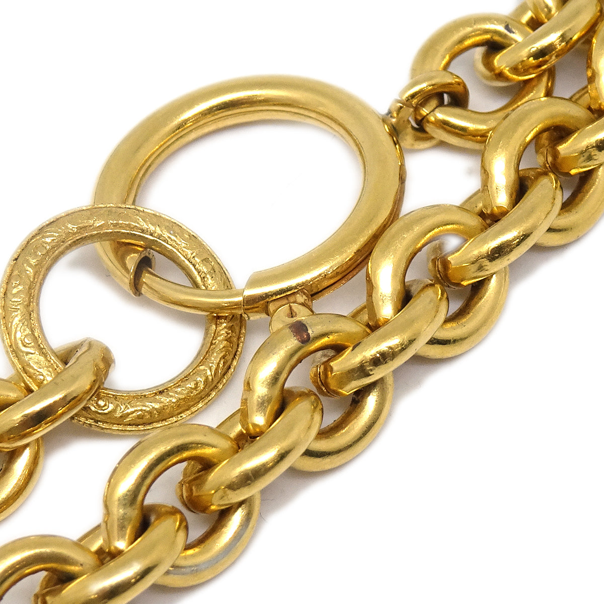 Luxury Chanel Quilted Charm Gold Chain Pendant Necklace Accessories 94A