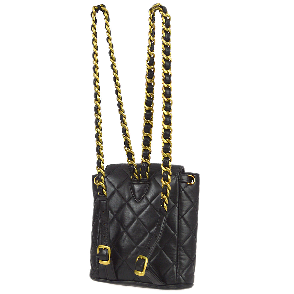 Luxury Chanel 1991-1994 Black Lambskin Small Duma Backpack