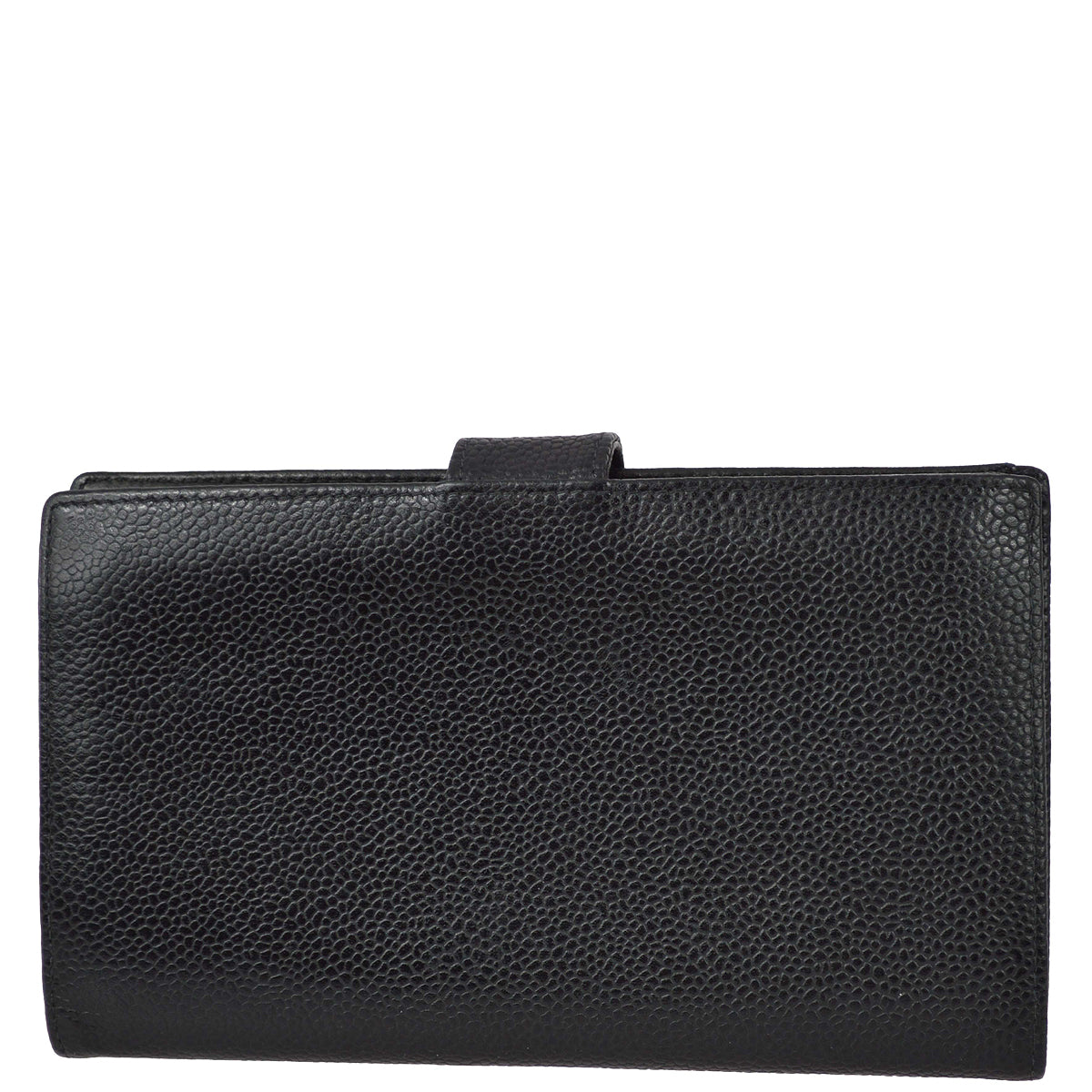 Luxury Chanel 2000-2001 Black Caviar Long Wallet Purse