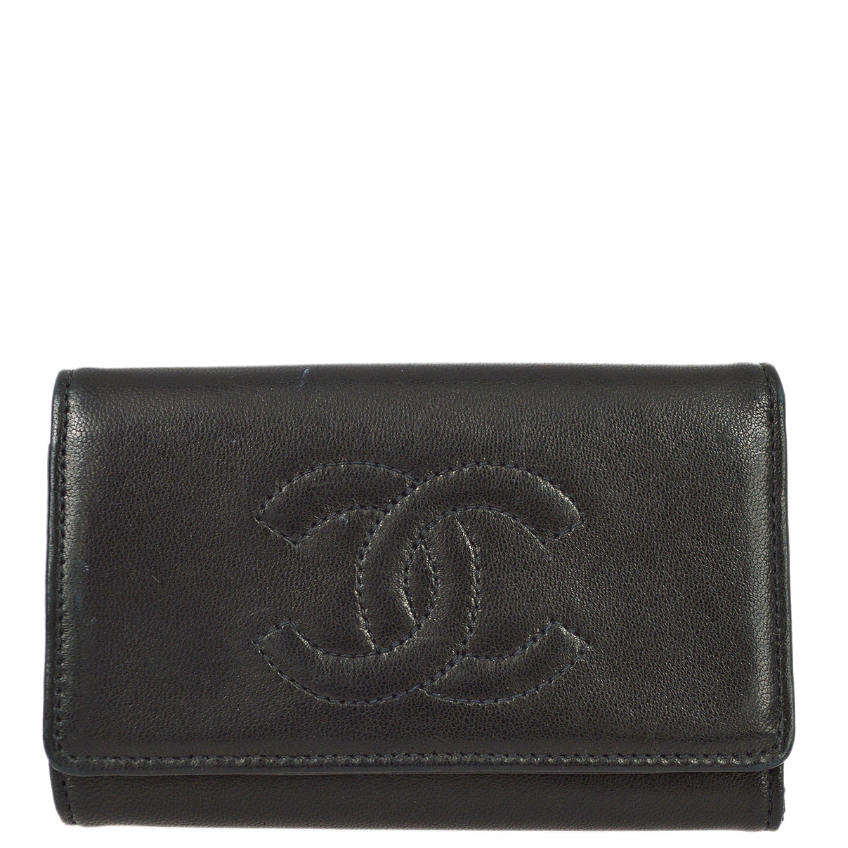 Luxury Chanel 1997-1999 Key Case Black Lambskin Small New