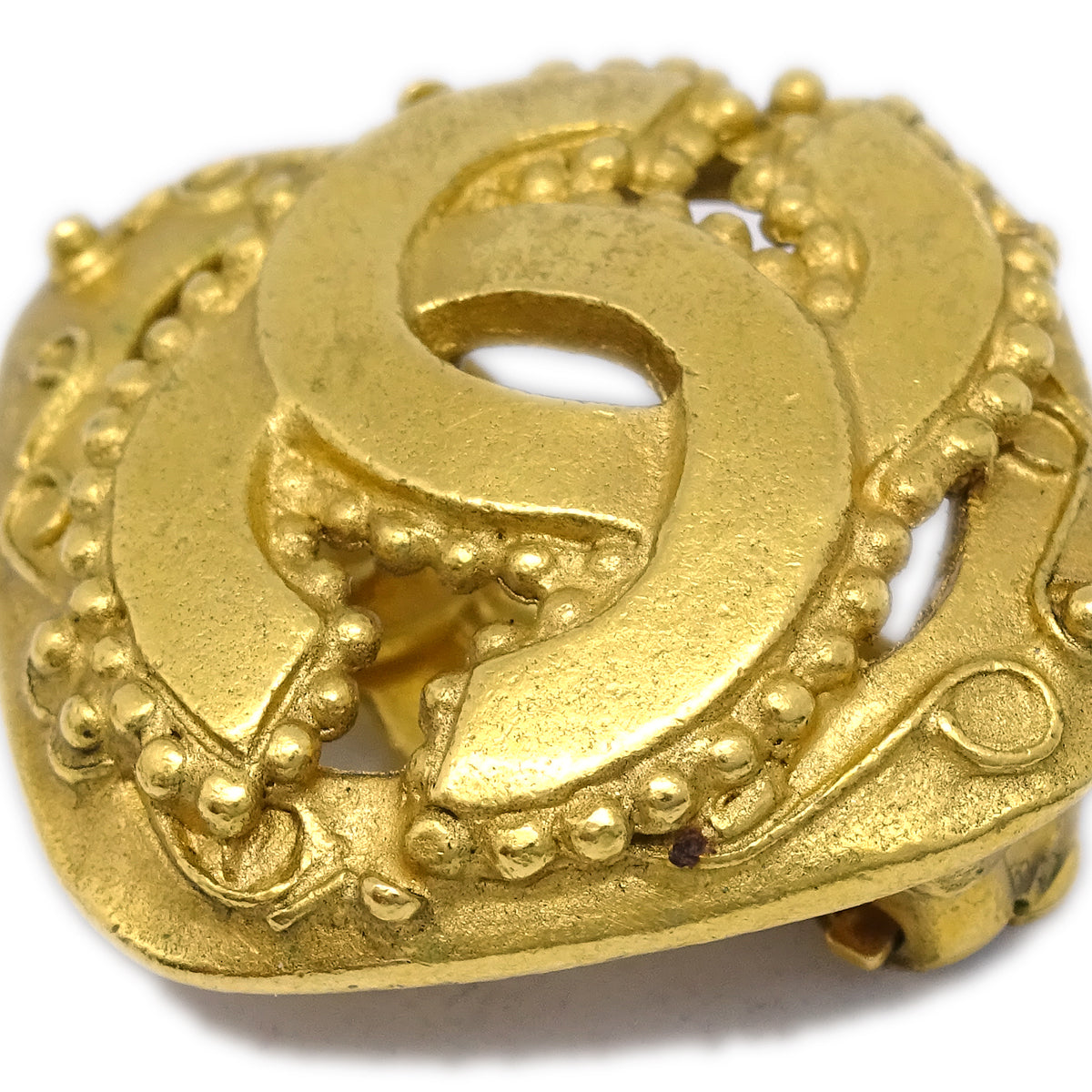 Luxury Chanel Rhombus Earrings Clip-On Gold 96A