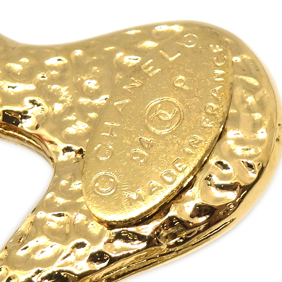 Luxury Chanel Clover Brooch Pin Gold 94P