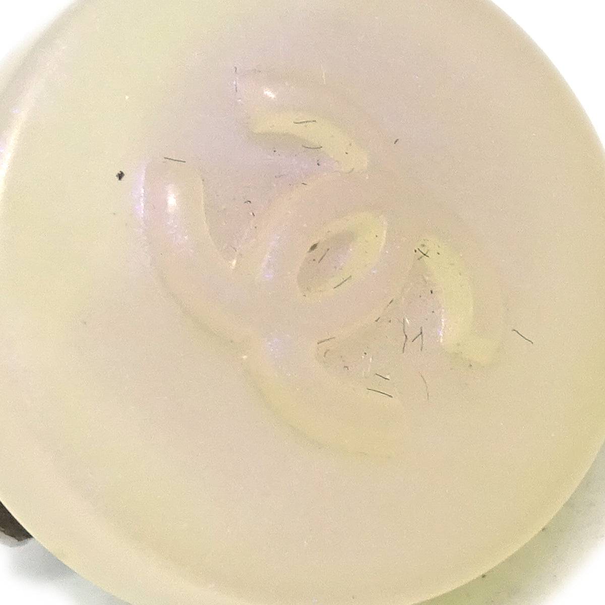 Luxury Chanel Button Earrings Clip-On White 00C