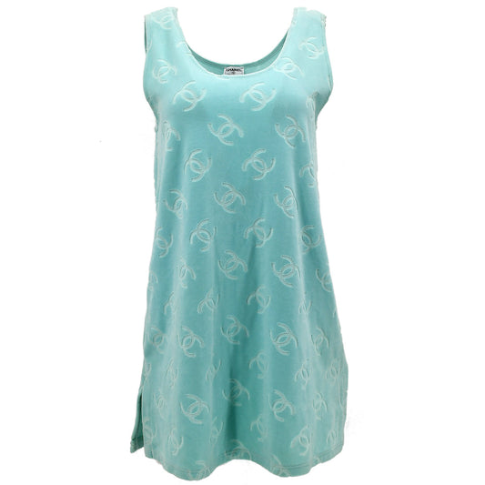 Luxury Chanel Spring 1996 velvet CC-print dress #40