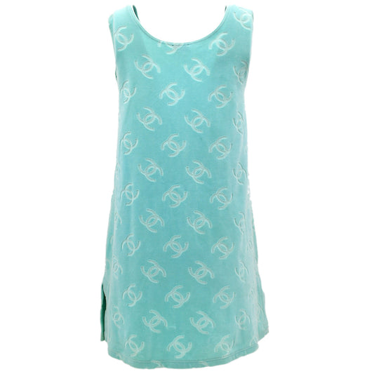 Luxury Chanel Spring 1996 velvet CC-print dress #40