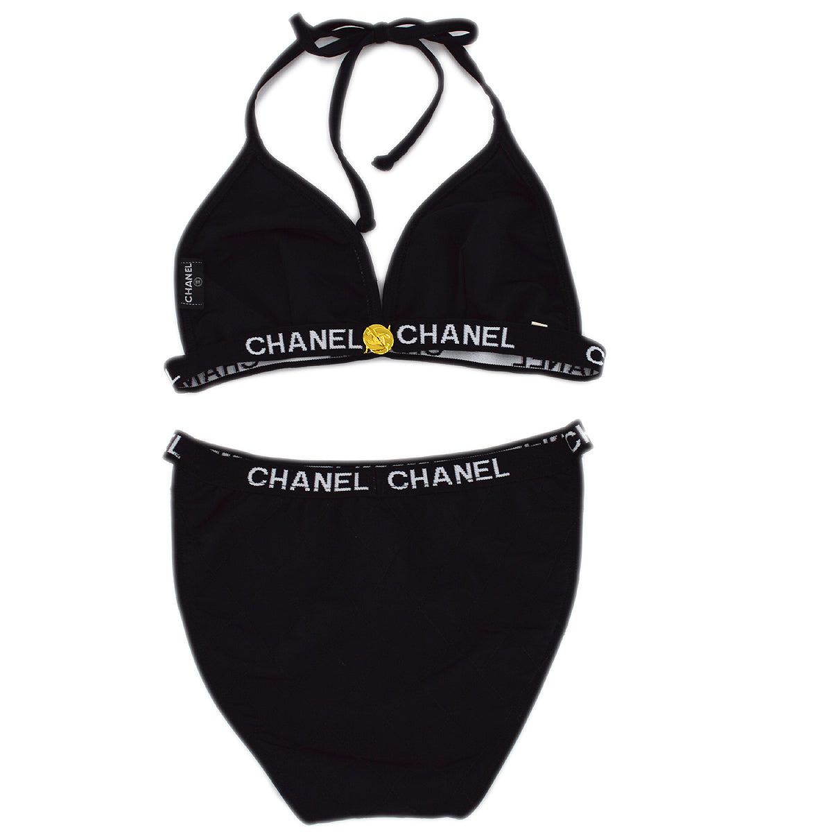 Luxury Chanel * Black Bikini Swimwear Swimsuit #36