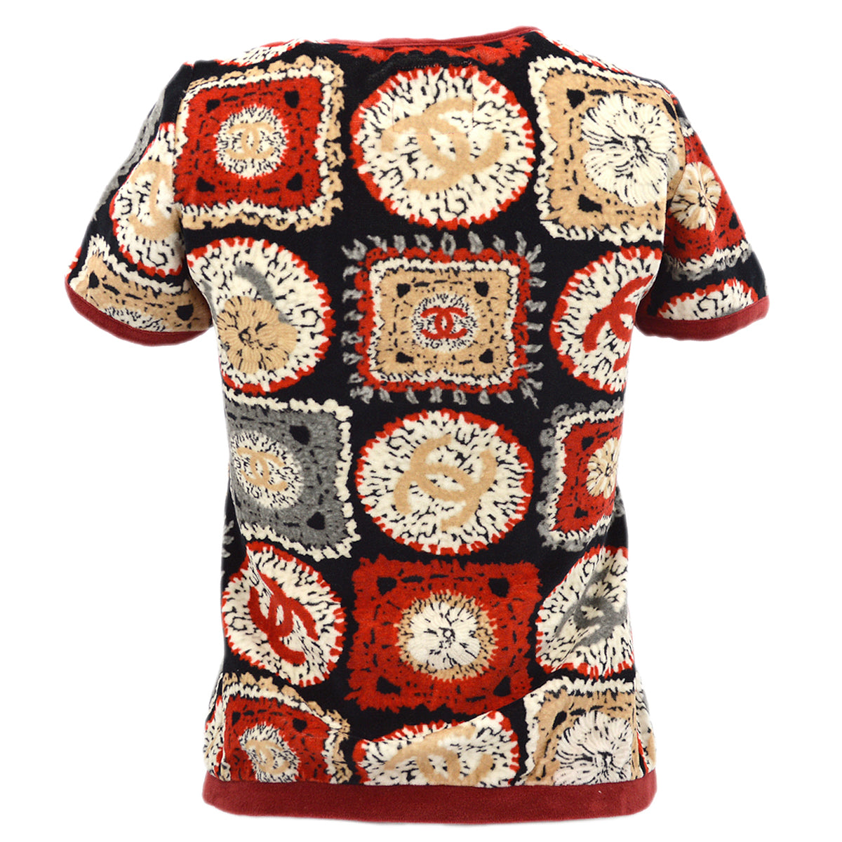 Luxury Chanel Short Sleeve Tops Red Black 09P
