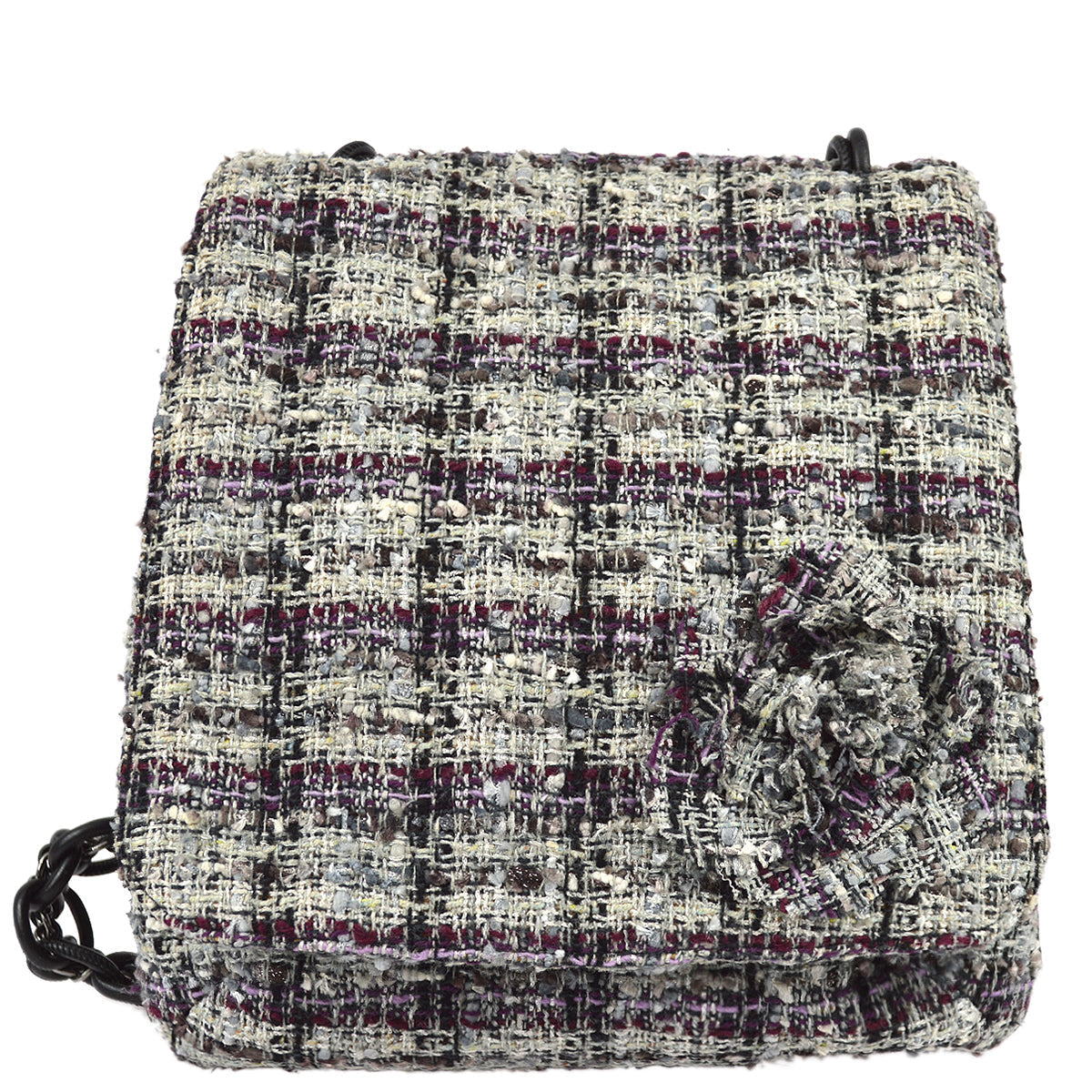 Luxury Chanel 2006-2008 Tweed Camellia Messenger Bag