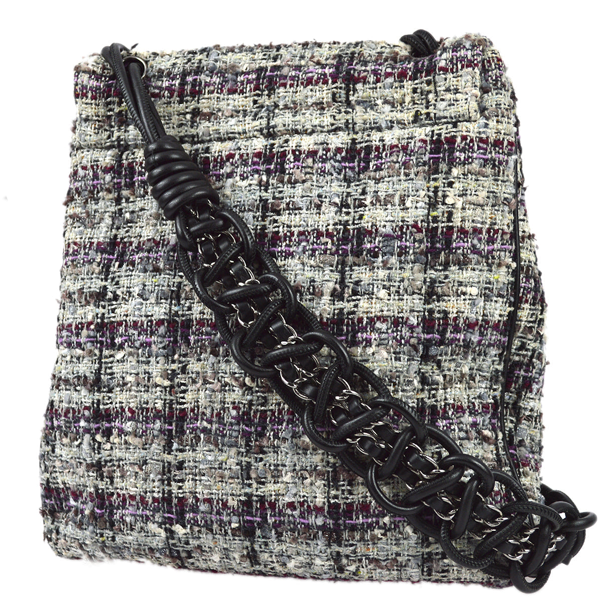 Luxury Chanel 2006-2008 Tweed Camellia Messenger Bag