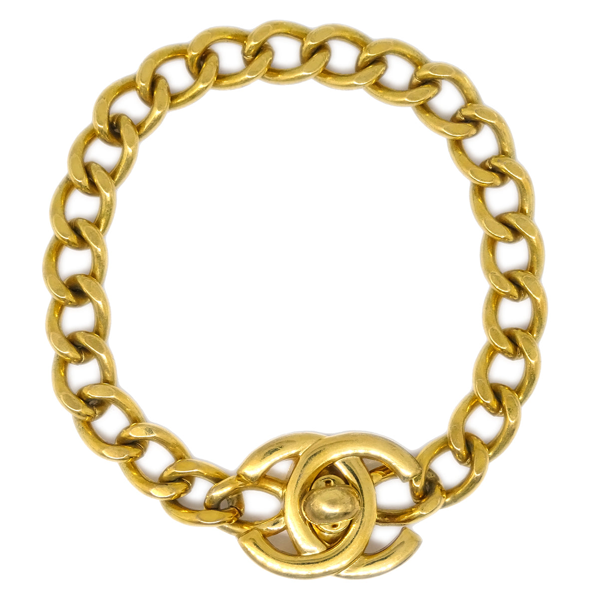 Luxury Chanel Turnlock Chain Bracelet Gold 96P
