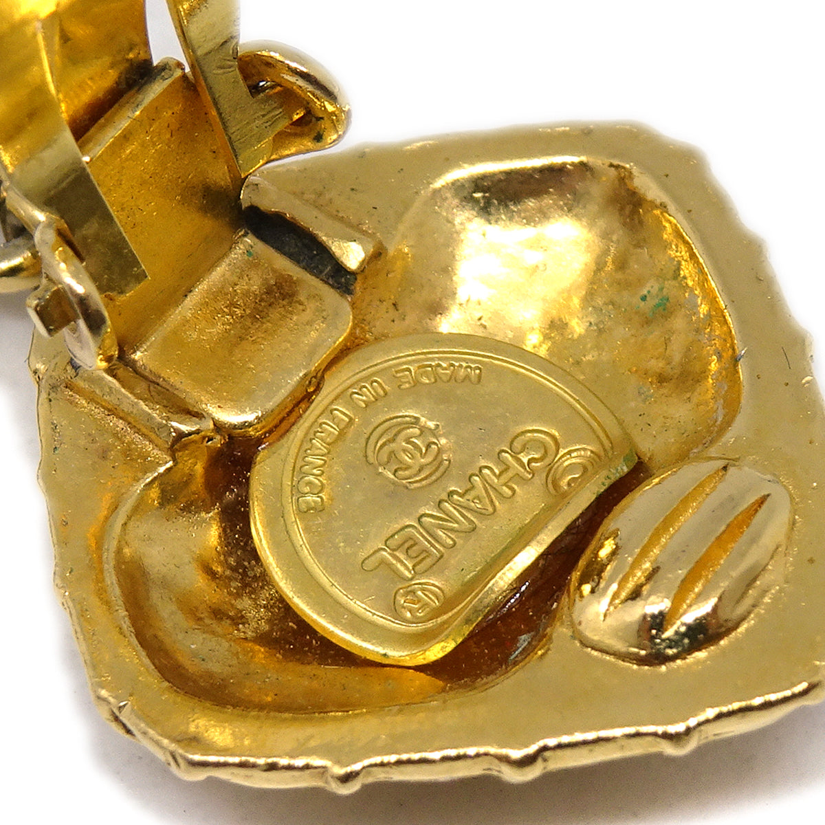 Luxury Chanel Mademoiselle Dangle Earrings Clip-On Gold