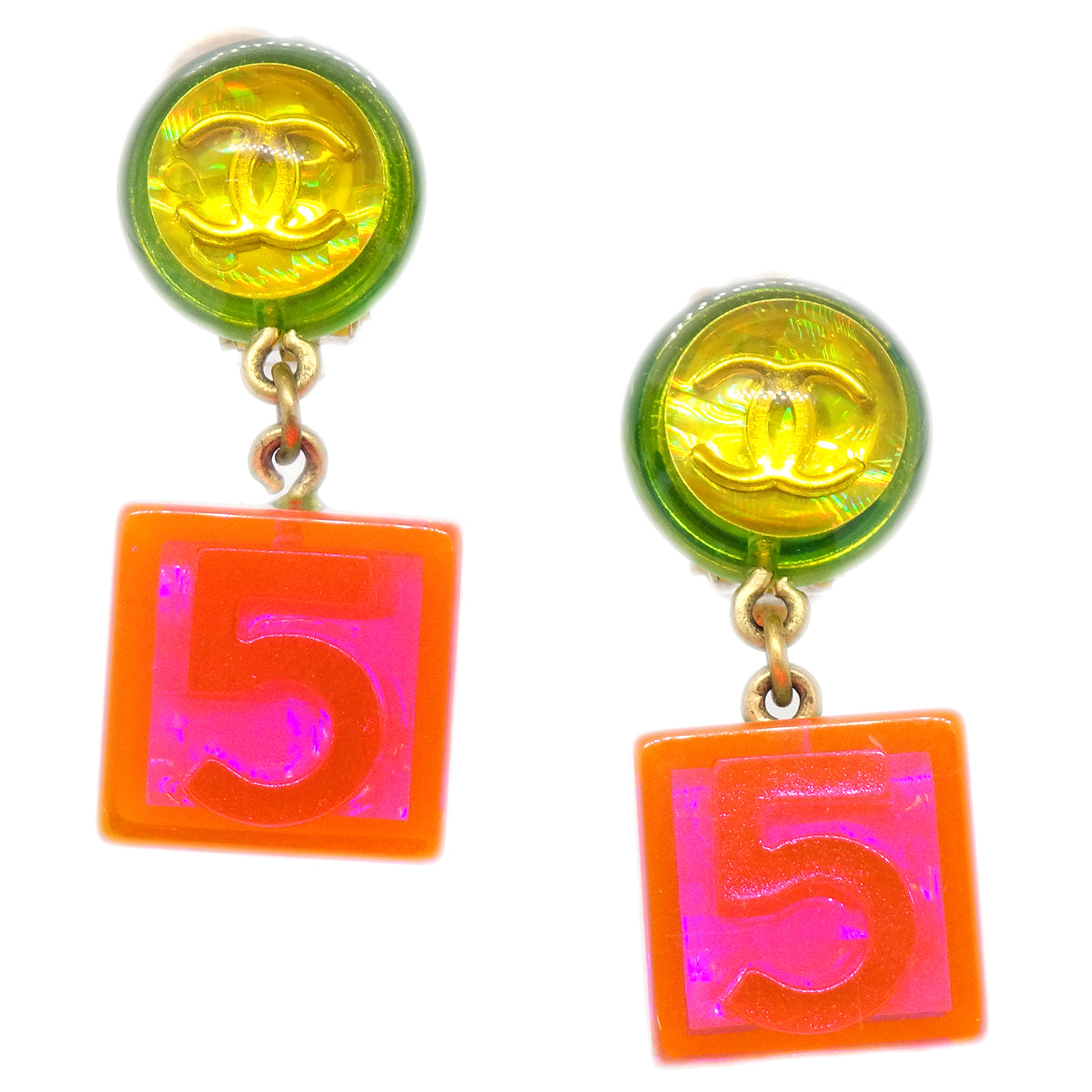 Luxury Chanel Lucite Earrings Clip-On