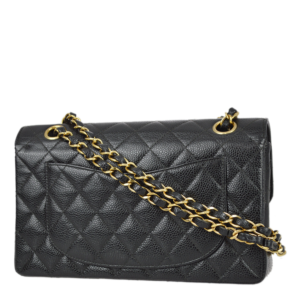 Luxury Chanel 2000-2001 Black Caviar Small Classic Double Flap Bag