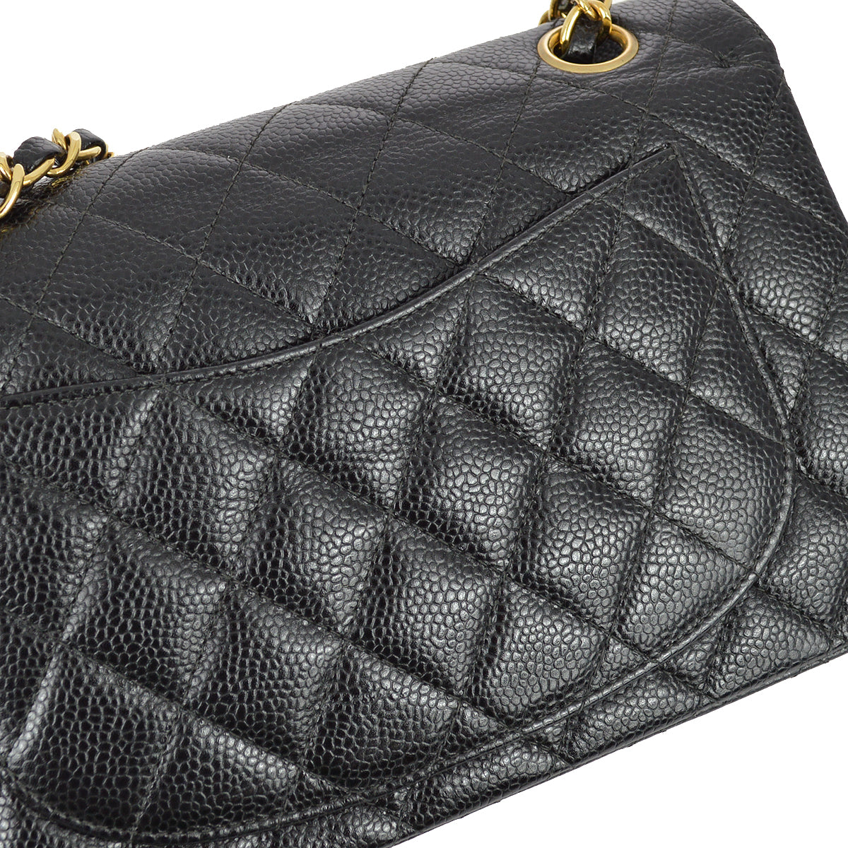Luxury Chanel 2000-2001 Black Caviar Small Classic Double Flap Bag