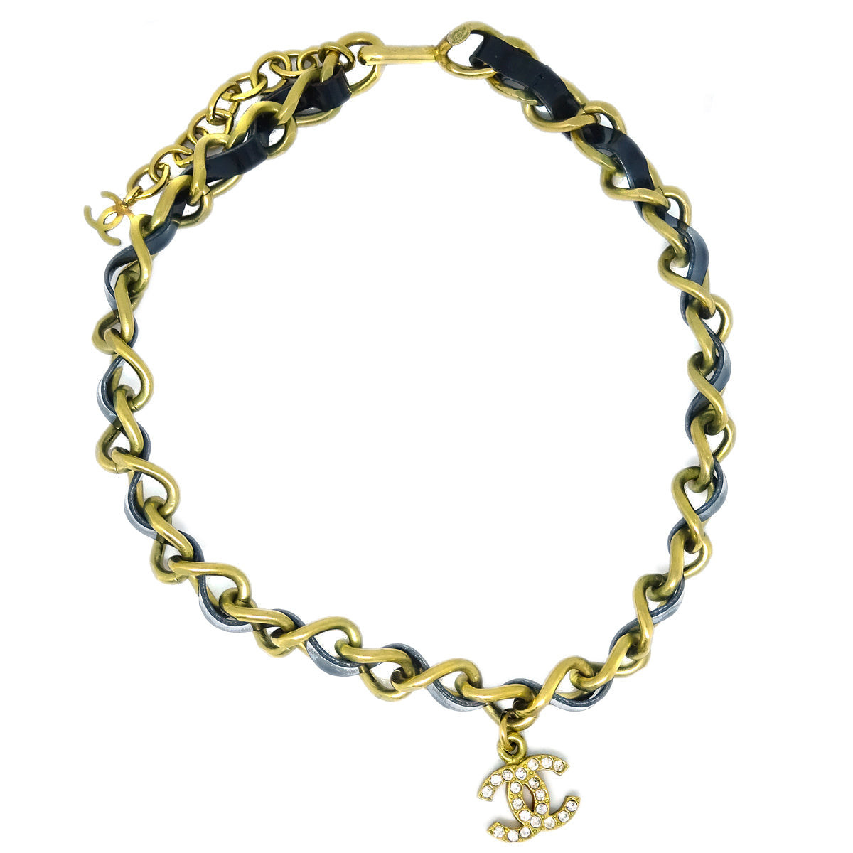 Luxury Chanel 1995 Crystal & Gold CC Choker