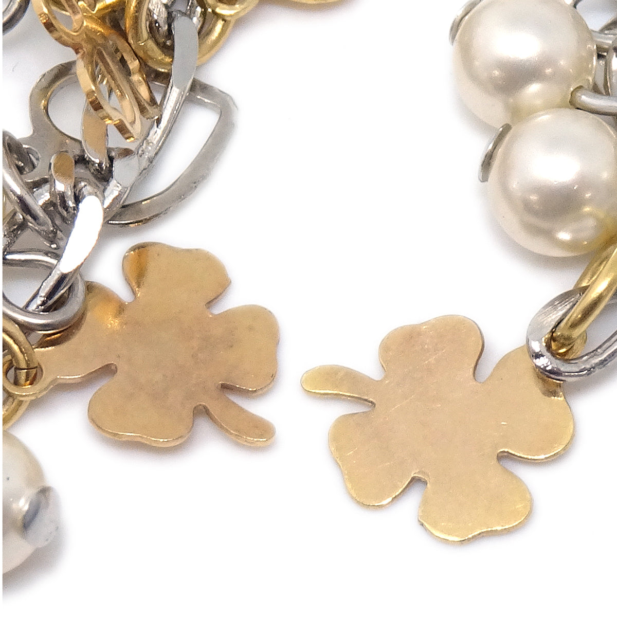 Luxury Chanel Artificial Pearl Dangle Piercing Earrings Gold 06A
