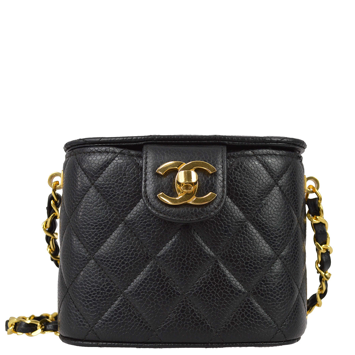 Luxury Chanel * Black Caviar Chain Shoulder Bag