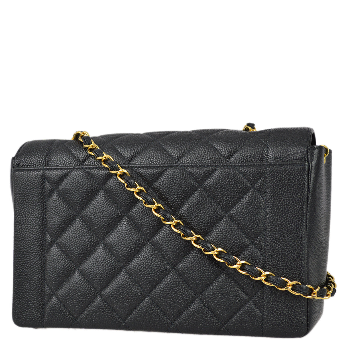 Luxury Chanel 1997-1999 Black Caviar Medium Tall Diana Shoulder Bag