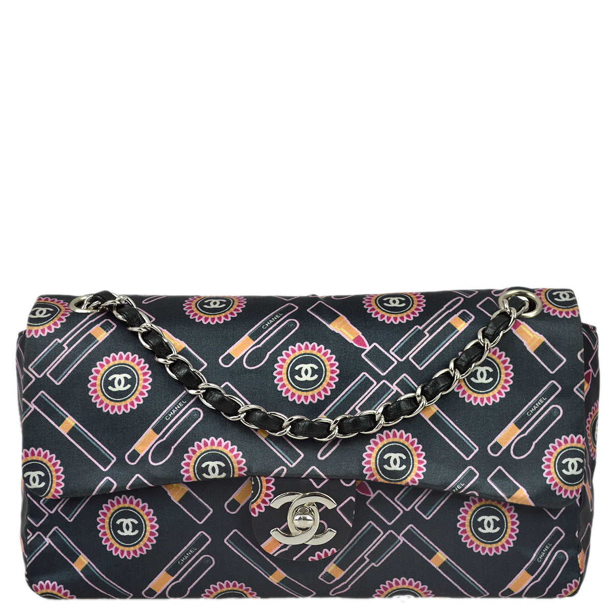Luxury Chanel 2004-2005 Satin Lipstick Classic Single Flap Shoulder Bag