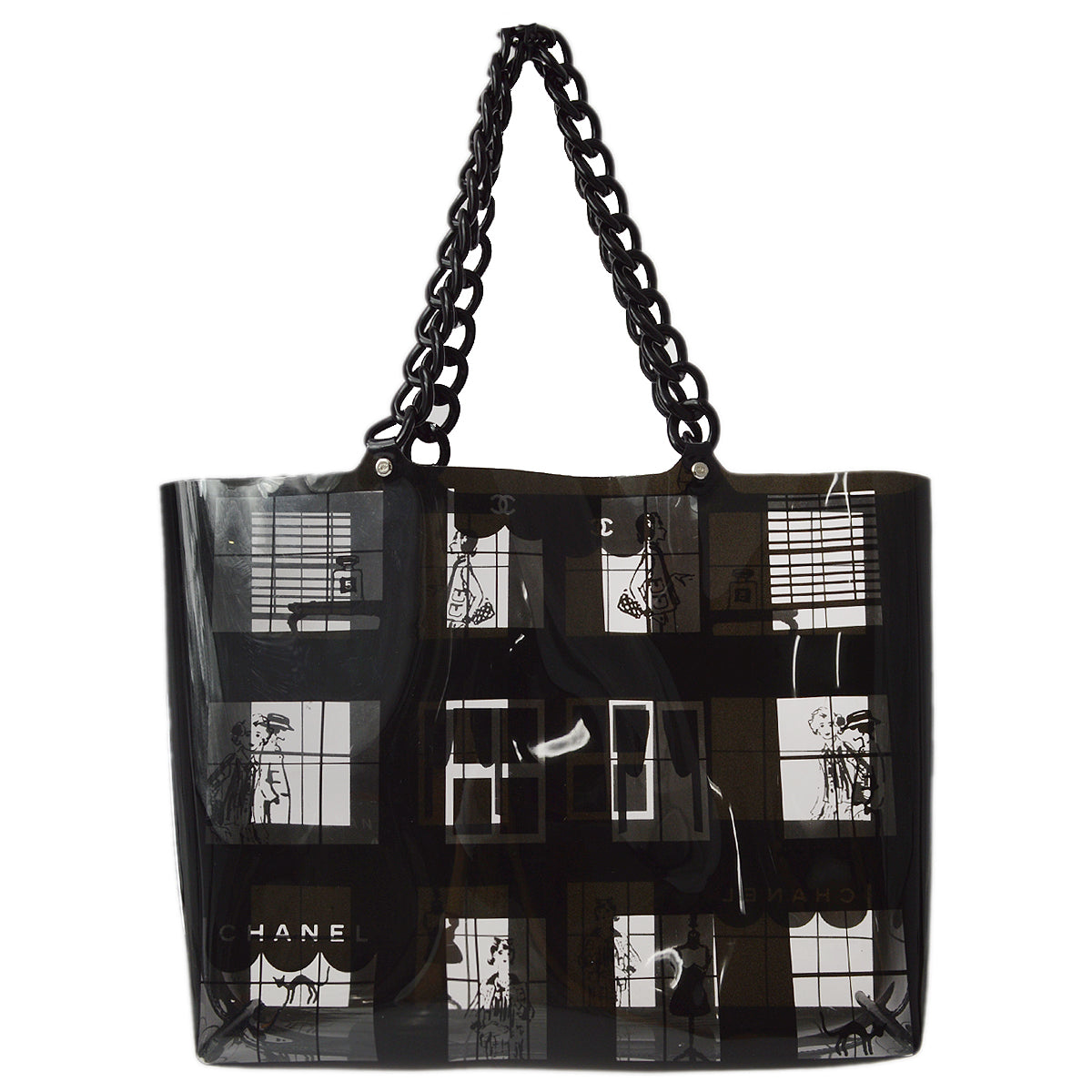 Luxury Chanel 2003-2004 Vinyl Windows Line Tote