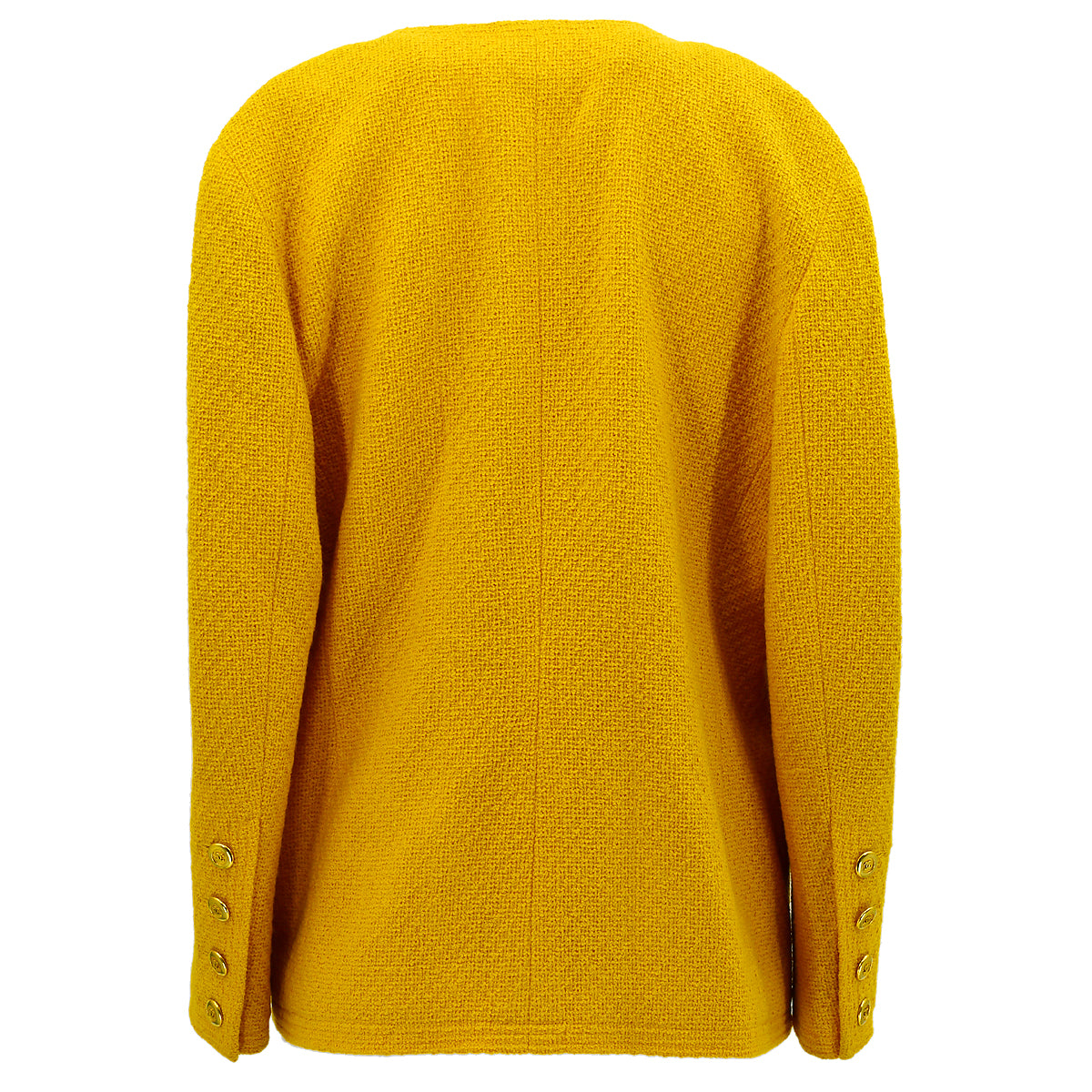Luxury Chanel Double Breasted Colorless Jacket Yellow 17 #38