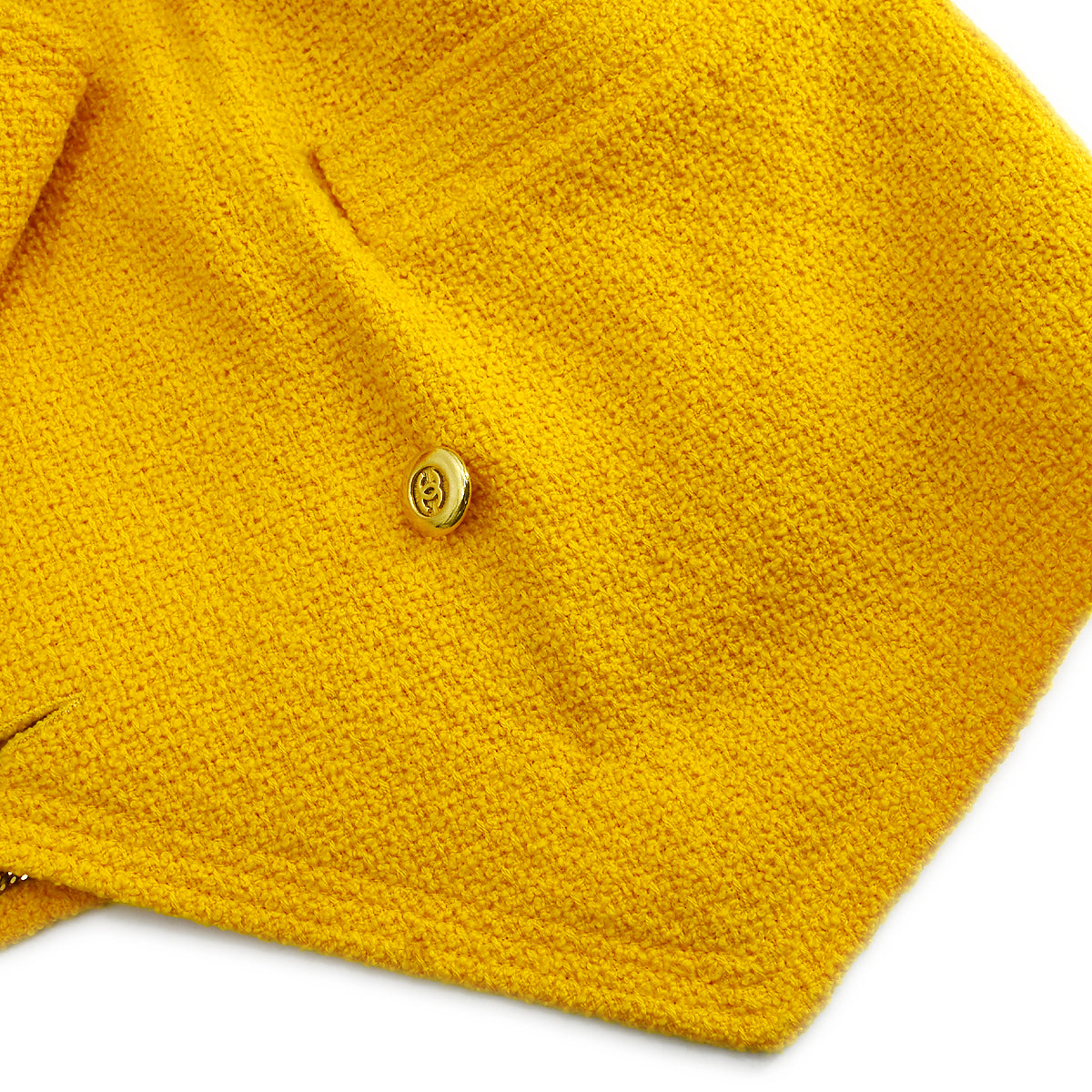 Luxury Chanel Double Breasted Colorless Jacket Yellow 17 #38