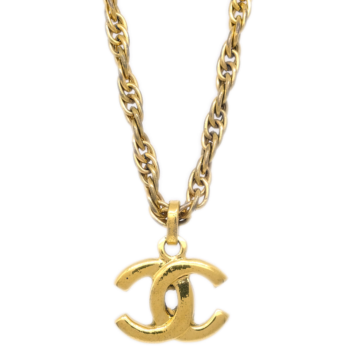 Luxury Chanel CC Chain Pendant Necklace Gold