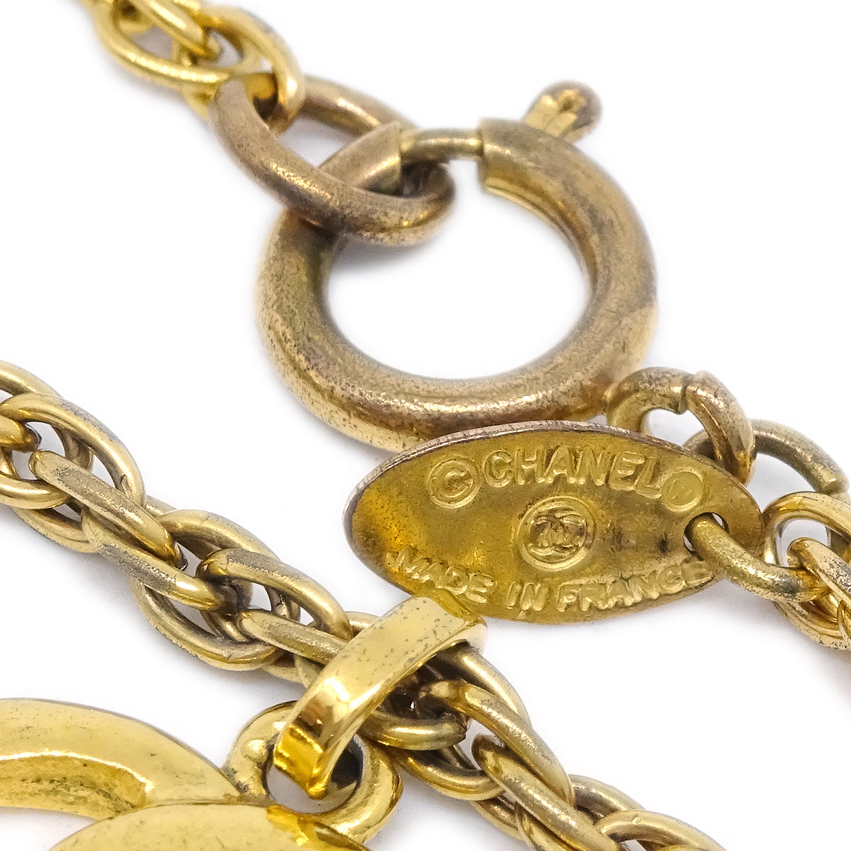 Luxury Chanel CC Chain Pendant Necklace Gold