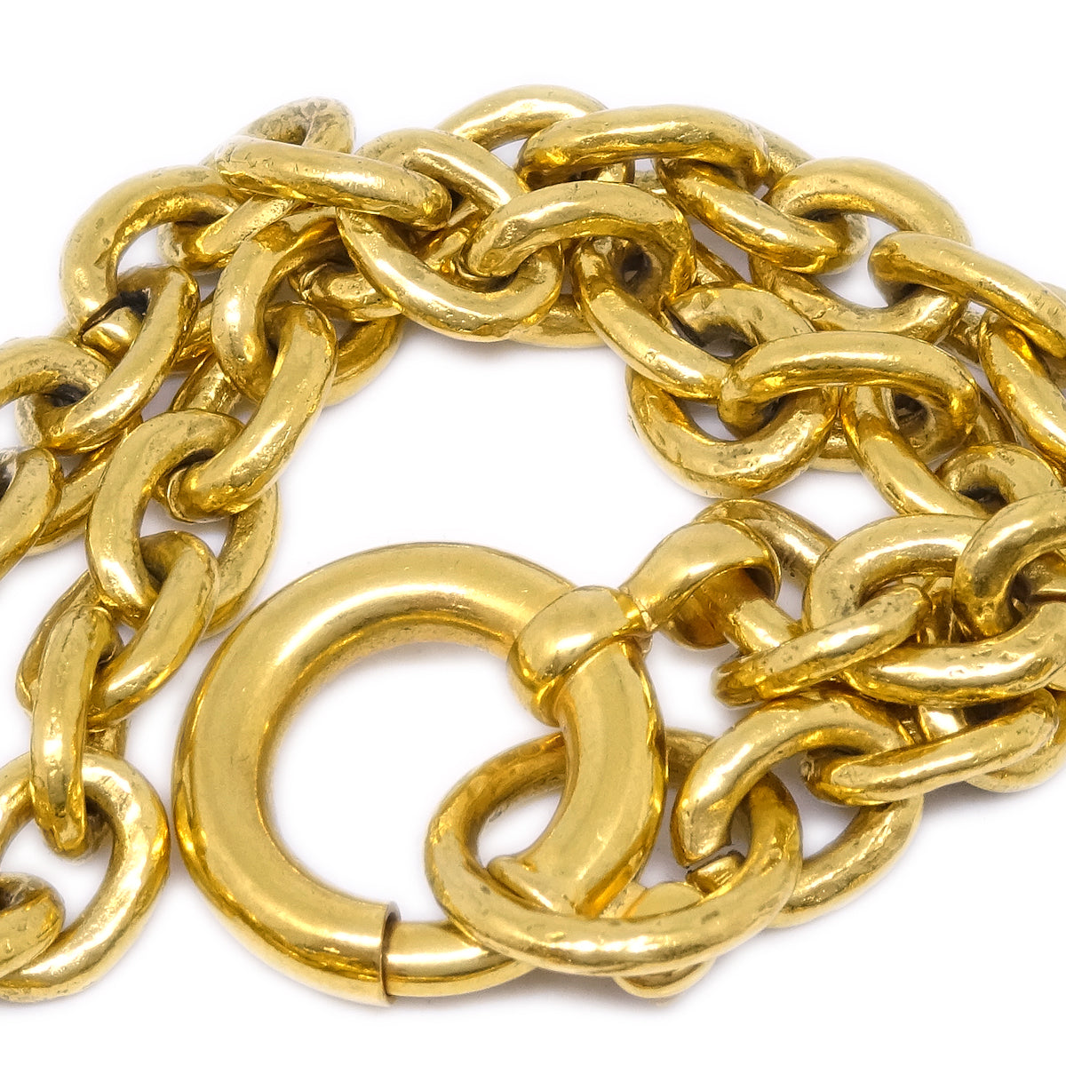Luxury Chanel Gripoix Gold Chain Pendant Necklace 94A