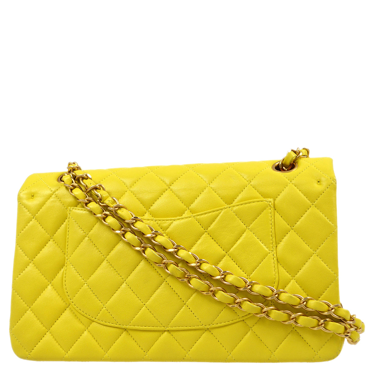 Luxury Chanel * 2000-2001 Yellow Lambskin Medium Classic Double Flap Bag