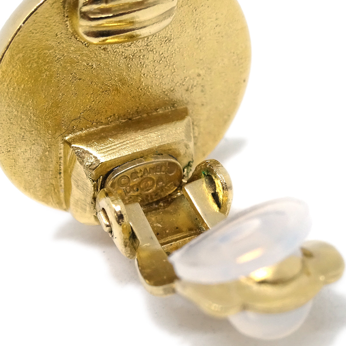 Luxury Chanel 2000 Gold & Black 'CC' Button Earrings