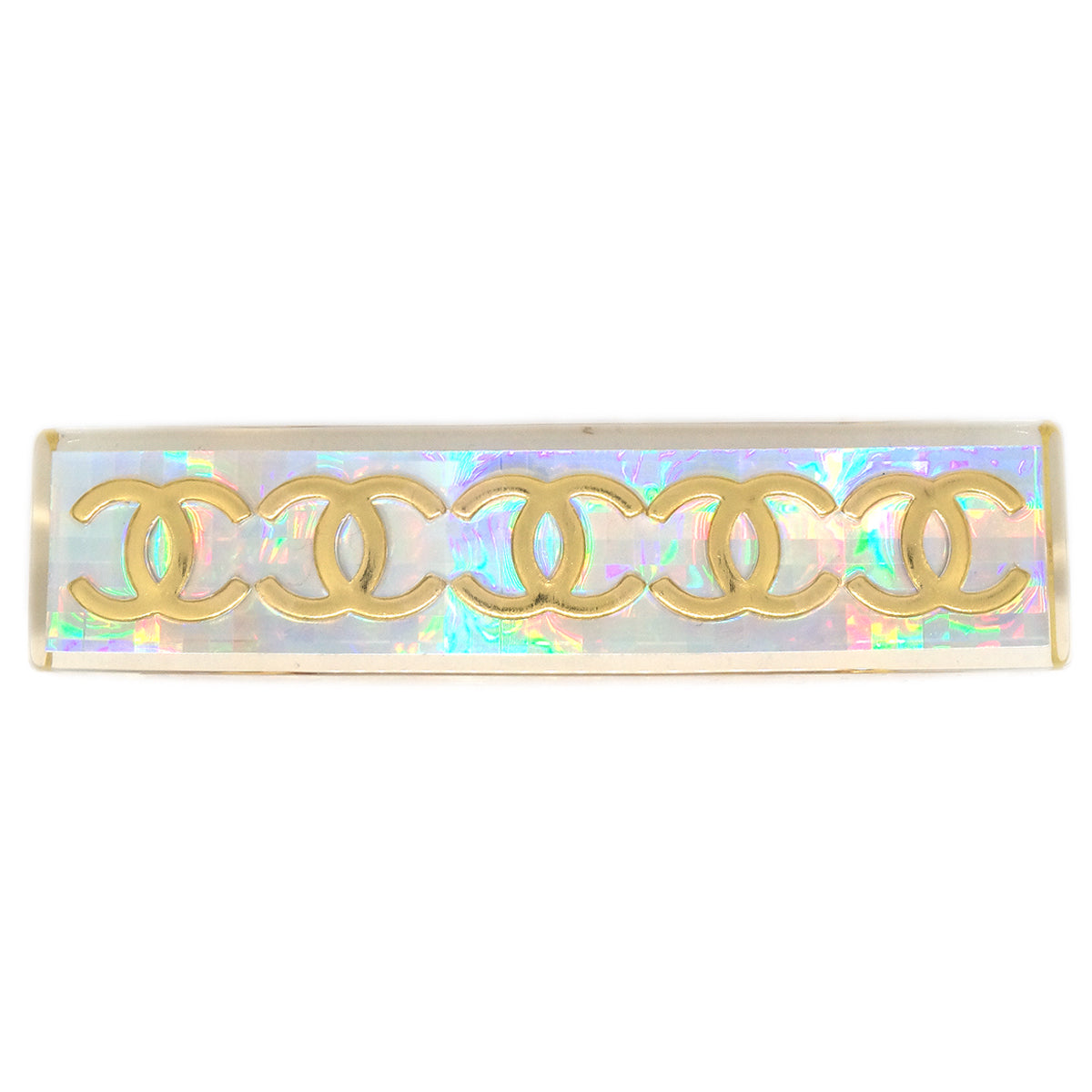 Luxury Chanel Hair Clip Hairpin Barrette Clear 97P