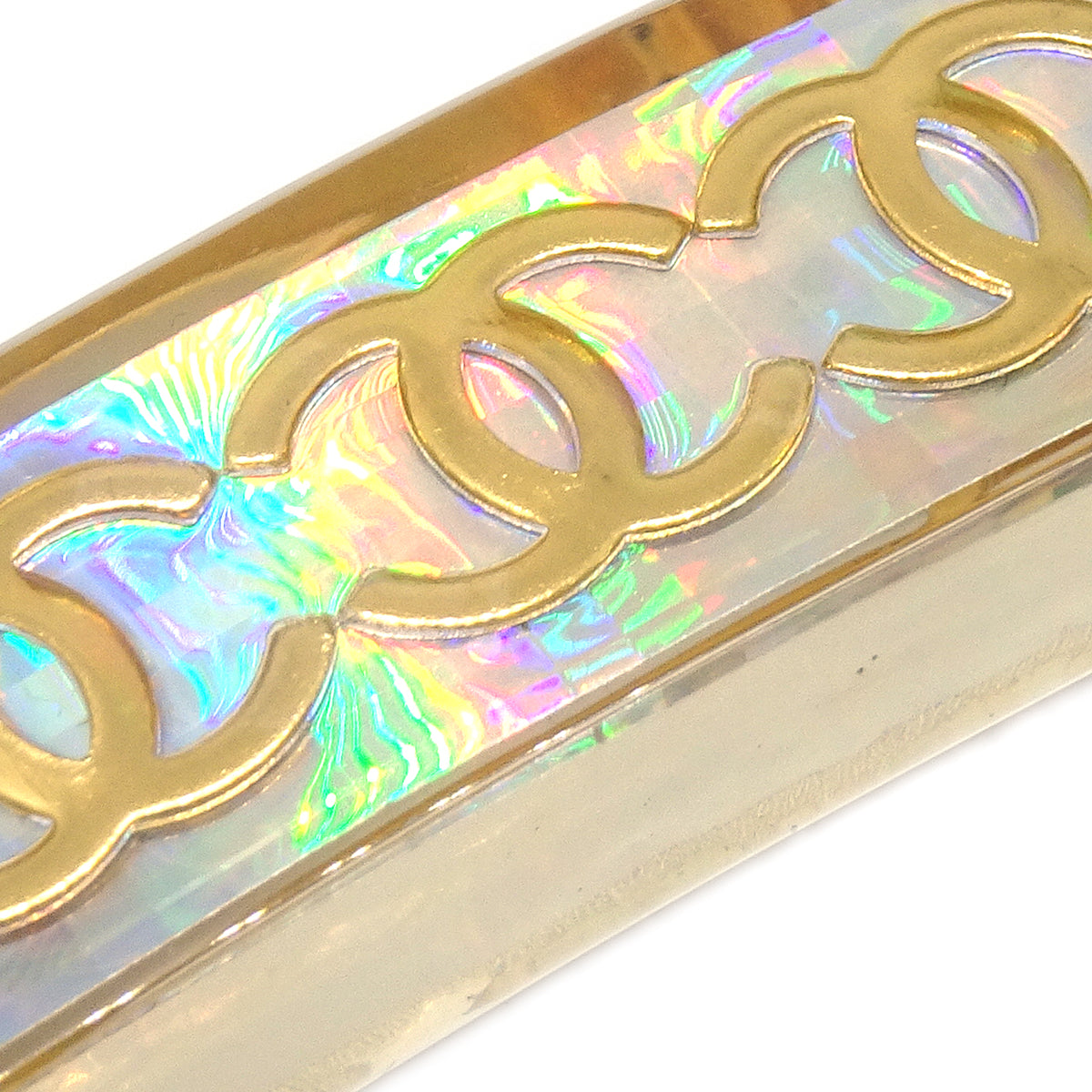 Luxury Chanel Hair Clip Hairpin Barrette Clear 97P