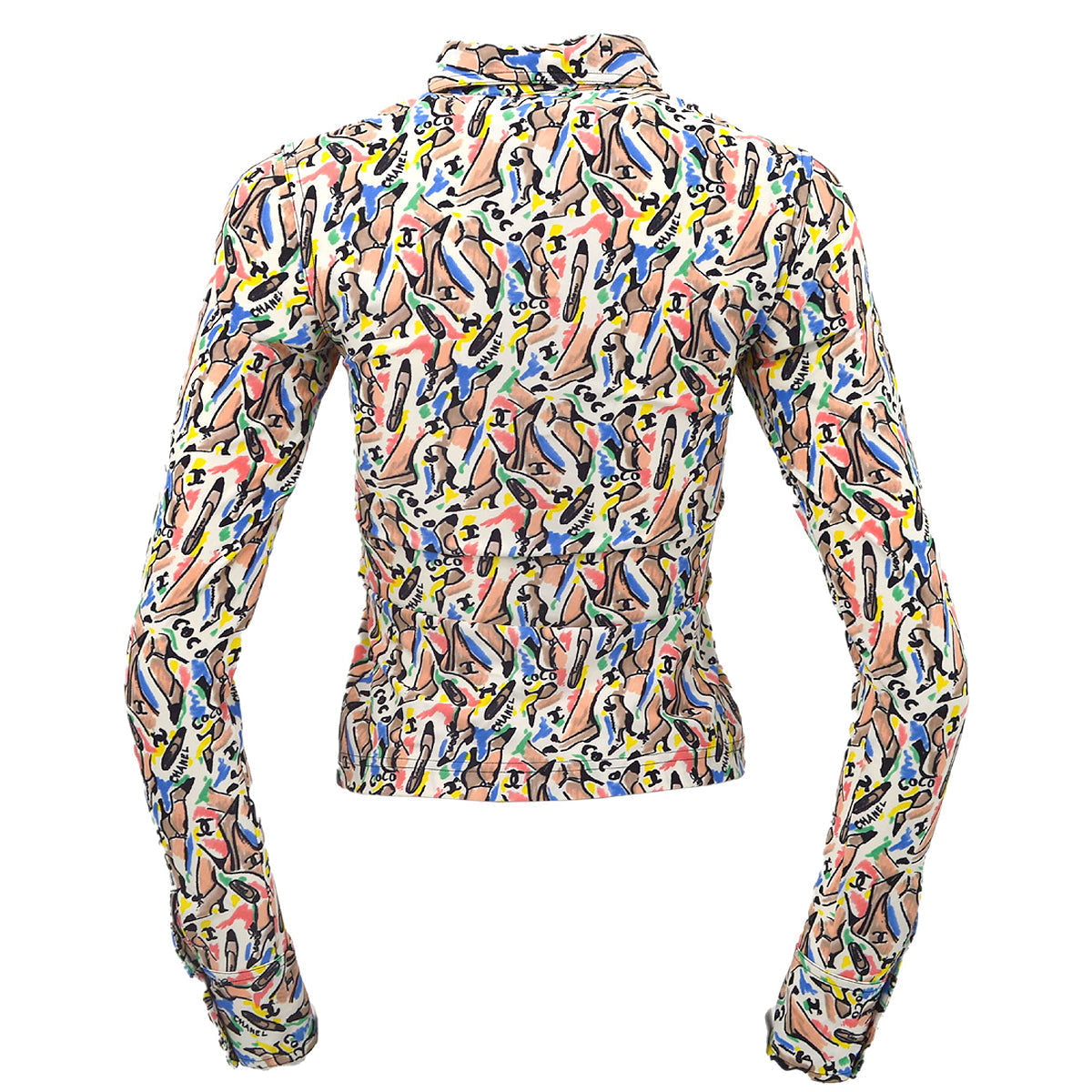 Luxury Chanel spring 1995 shoe-print shirt #36