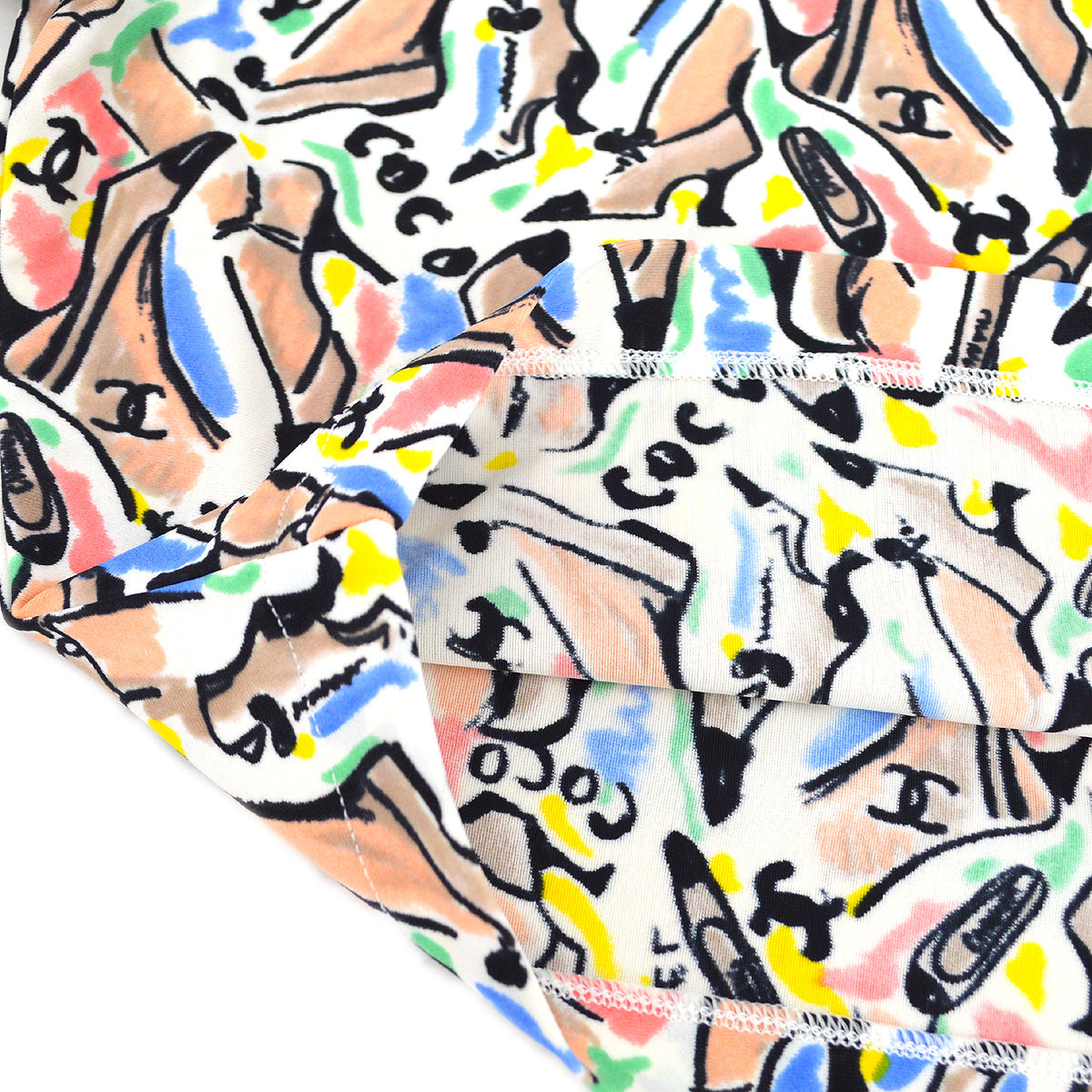 Luxury Chanel spring 1995 shoe-print cropped top #38