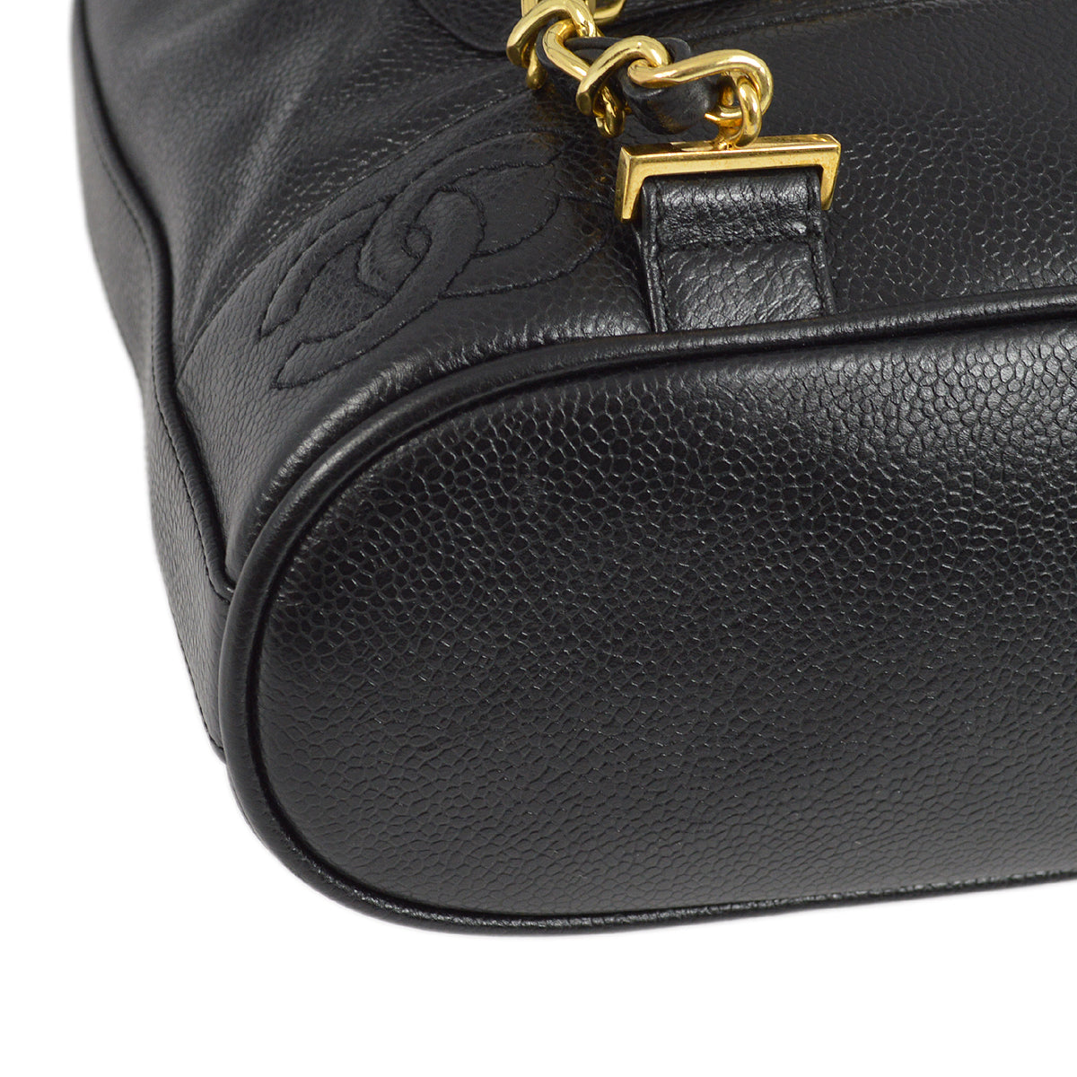 Luxury Chanel 1996-1997 Black Caviar Triple CC Backpack