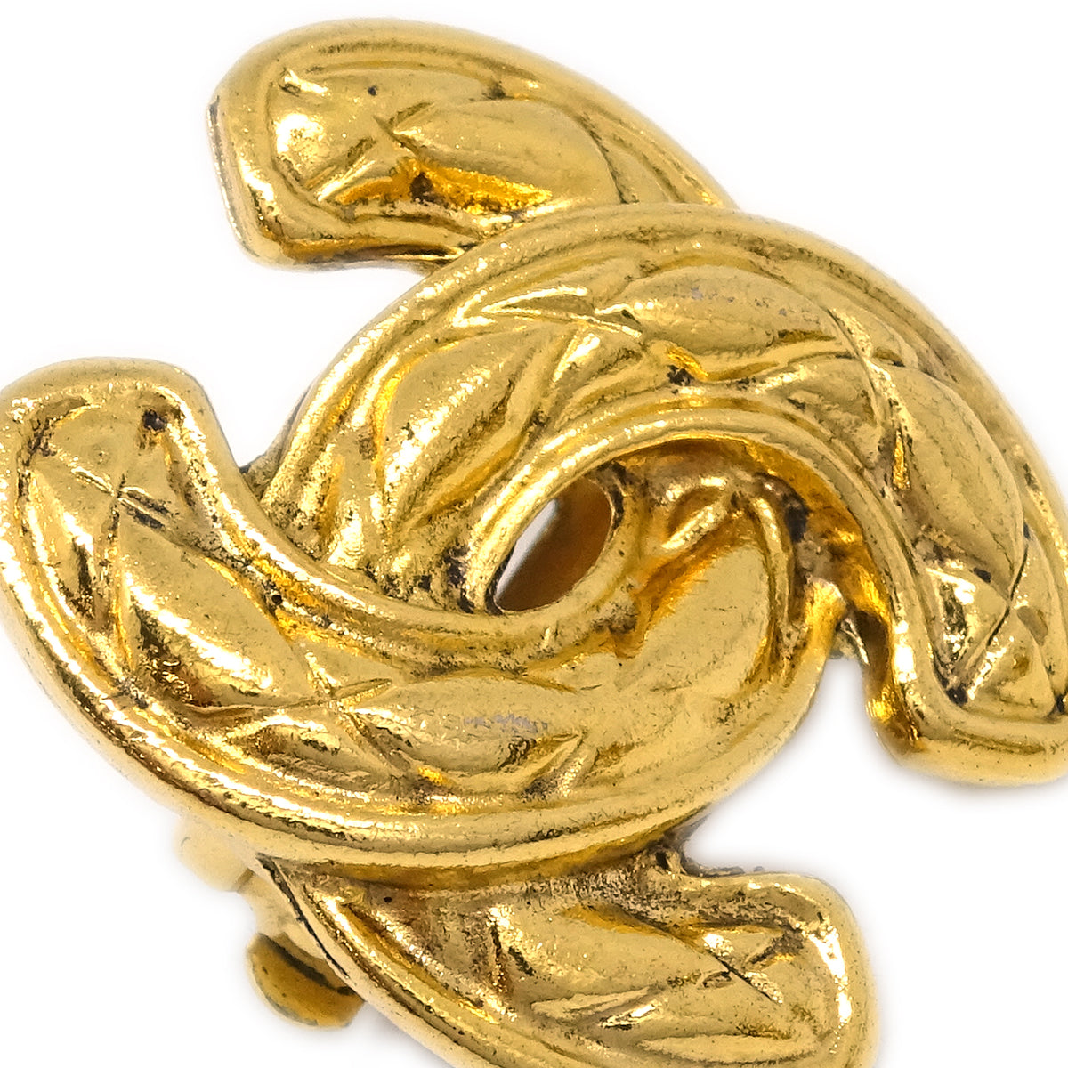 Luxury Chanel Gold CC Earrings Clip-On 2433