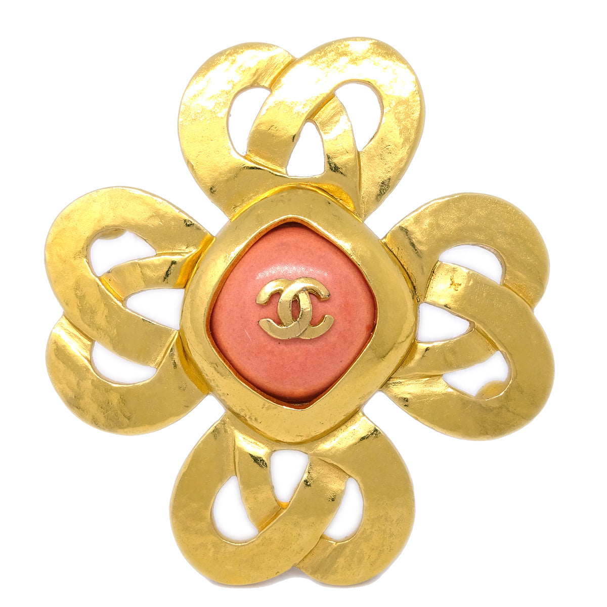 Luxury Chanel Stone Gold Brooch Pin 97P