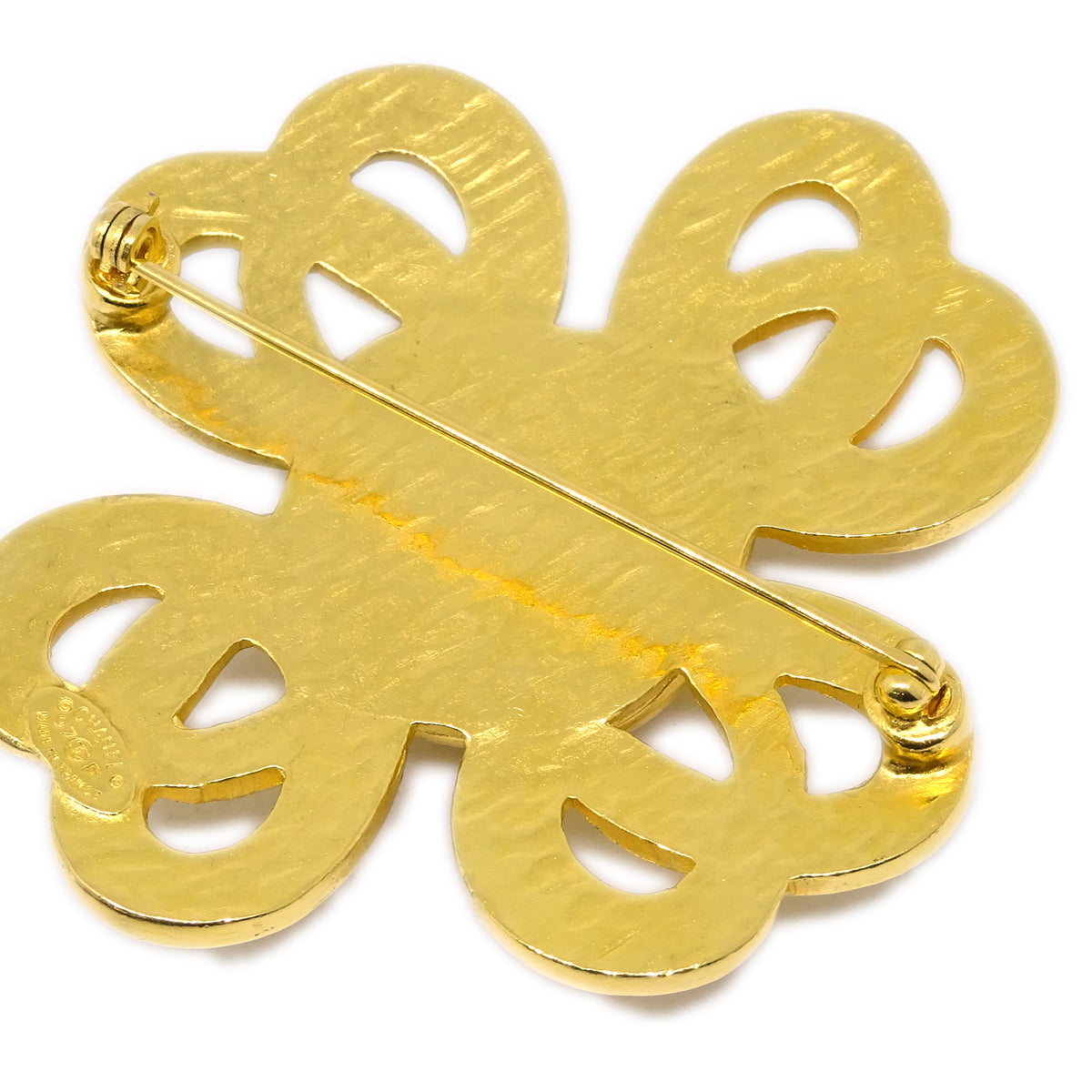 Luxury Chanel Stone Gold Brooch Pin 97P