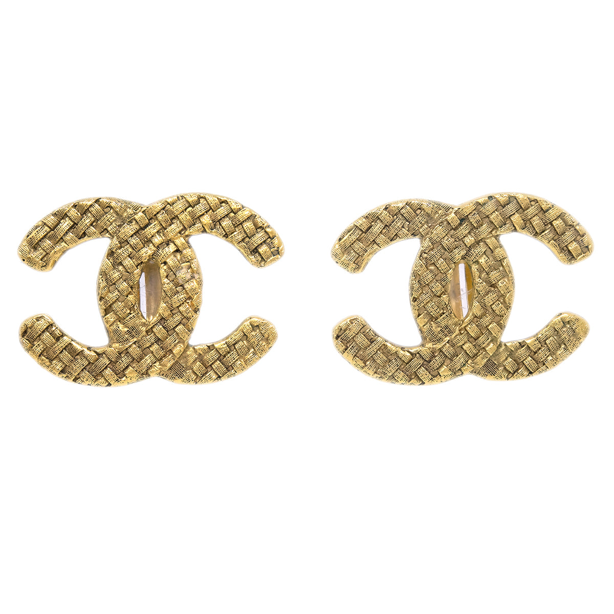 Luxury Chanel Gold CC Earrings Clip-On 29 2878