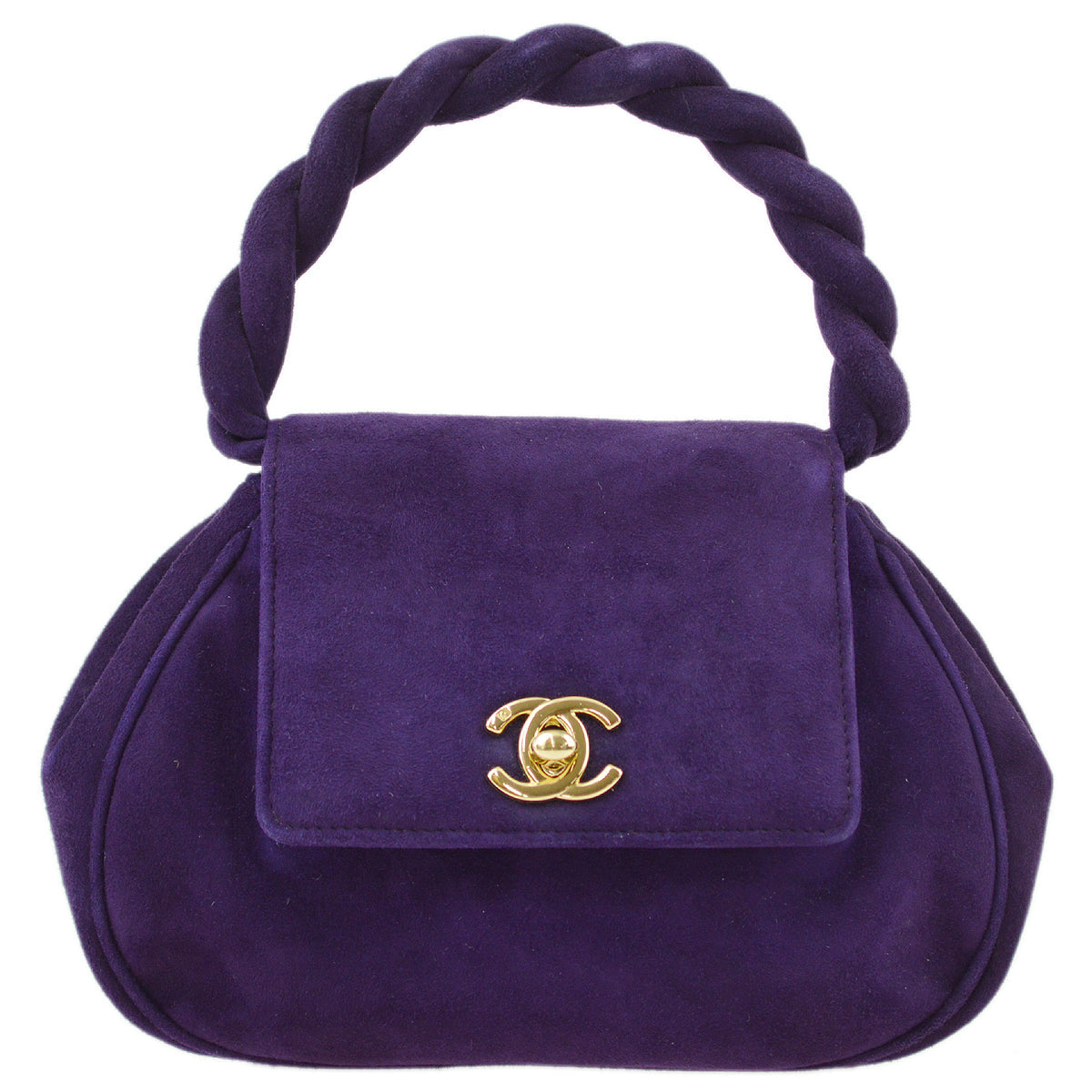 Luxury Chanel 1996-1997 Suede Top Handle Bag