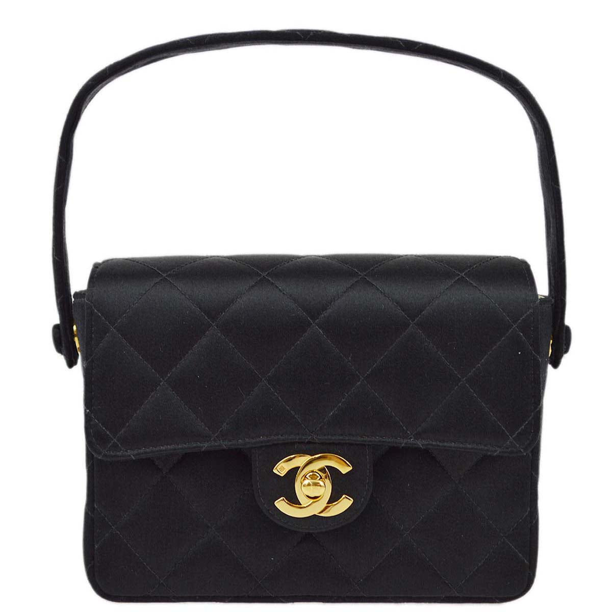 Luxury Chanel 1994-1996 Satin Mini Classic Square Flap Handbag