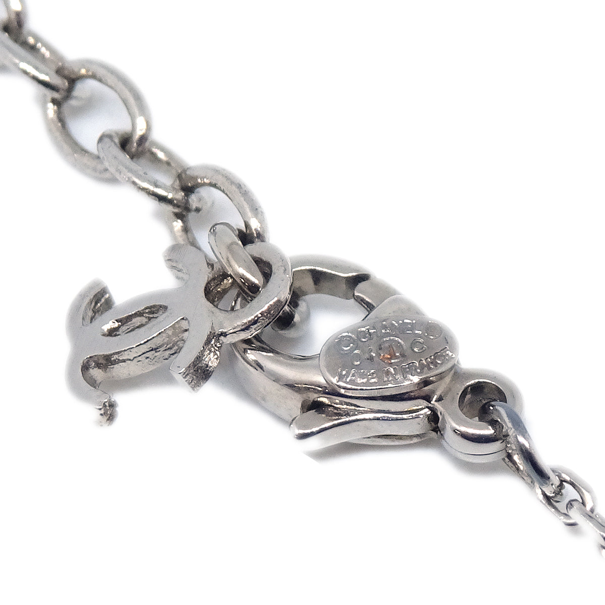 Luxury Chanel Heart Chain Necklace Pendant Silver 04C